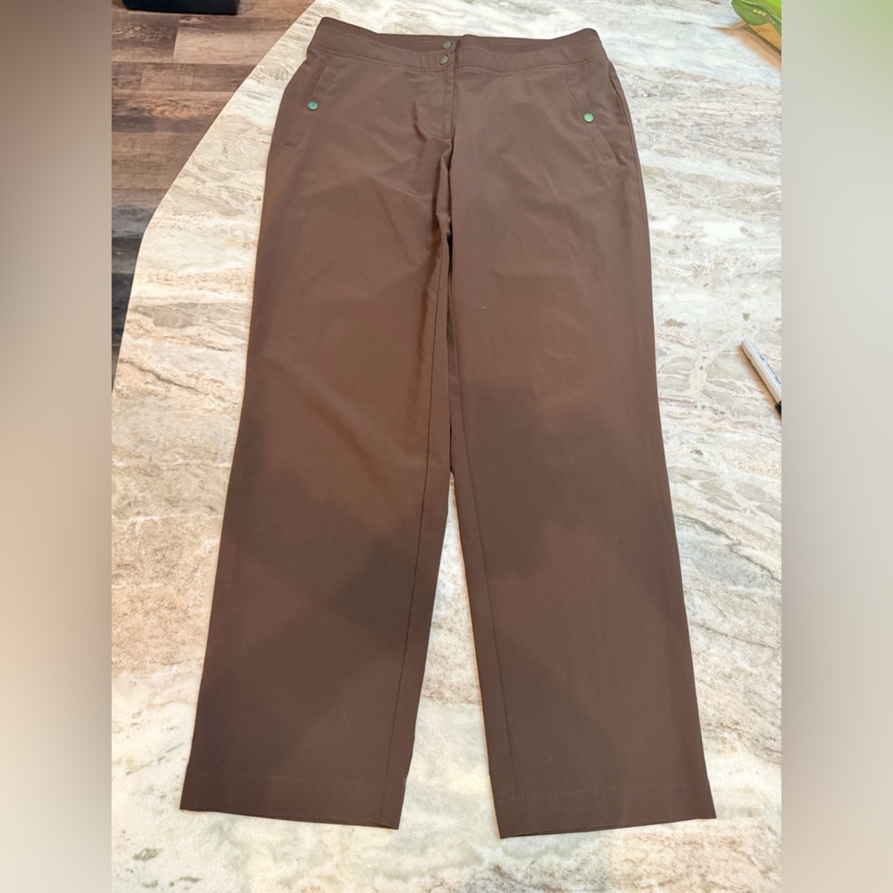 Zenergy by Chico’s Brown Pull On Pants Size 1 Medium Comfort Lounge Travel